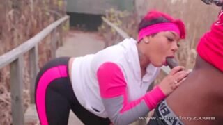 Cali Kush Large Ass Gets Fuck Outdoors In The Woods