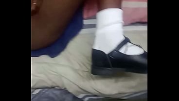 Catching step daughter playing with vibrator, step daddy gets ontop missionary